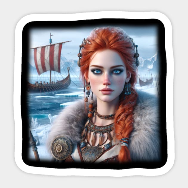 The viking woman Sticker by Belle Abreu